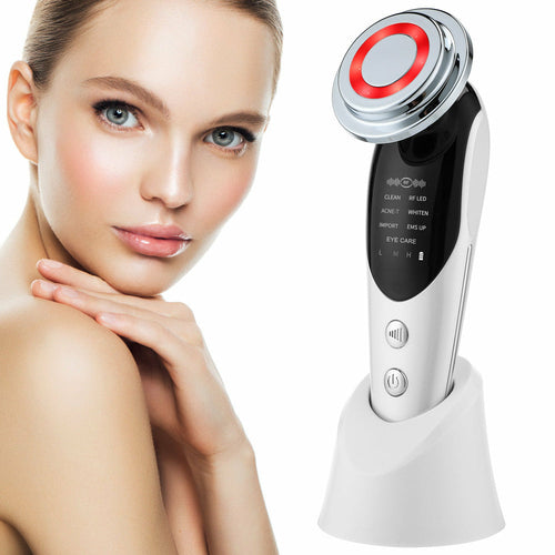 Masajeador Facial 7 en 1 con Microcorriente EMS y Luz LED