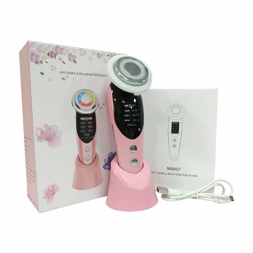 Masajeador Facial 7 en 1 con Microcorriente EMS y Luz LED