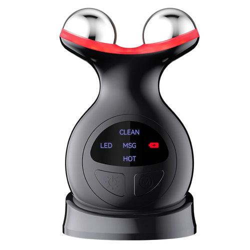 Masajeador Facial y de Cuello EMS + Fototerapia LED de 7 Colores