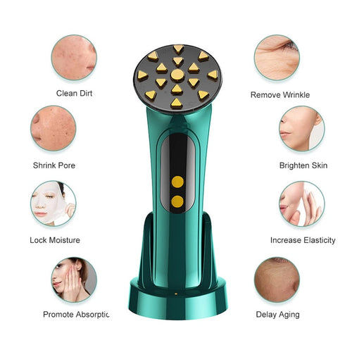 Masajeador Facial EMS + Terapia de Luz LED Antiage