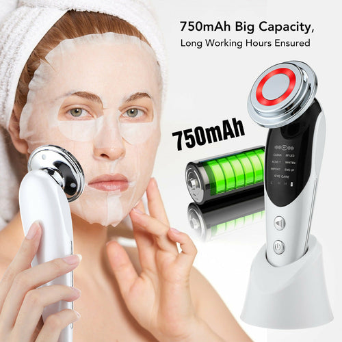 Masajeador Facial 7 en 1 con Microcorriente EMS y Luz LED